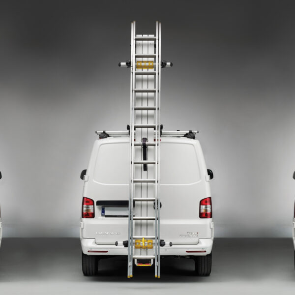 A van with rooftop ladder for convenience